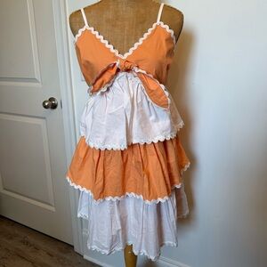 NWT 🧡 TENNESSEE Orange & White GAME DAY Dress Sz MEDIUM Peach Love CA Ric Rac